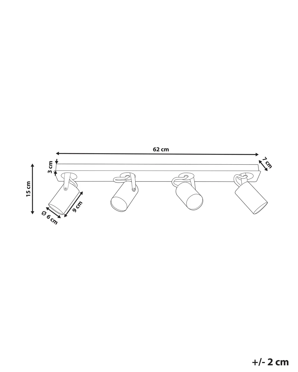 Strahler 4-flammig KLIP verstellbar Metall Weiß_828554