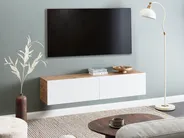 Wandmontierter TV-Schrank GLADSTONE Braun / Weiß_973829