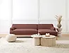Ecksofa SOSJO Stoff Burgunderrot linksseitig