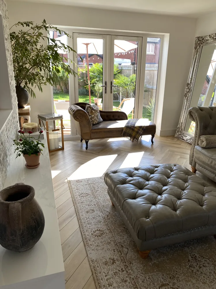 Linksseitige Chaiselongue NIMES Kunstwildleder Dunkelbraun_874183
