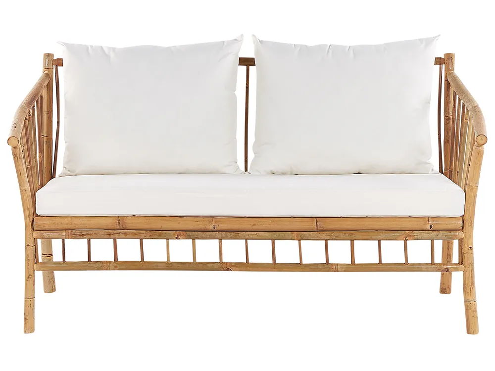 Lounge Set mit Tisch 4-Sitzer MAGGIORE Bambus Hellbraun - Beliani.ch