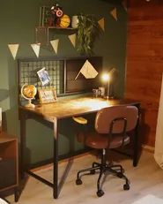 Office Desk with Memo Board VINCE 118 cm 60 cm Black_1047165