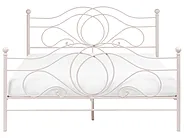 Bett mit Lattenrost Metall LYRA 160 x 200 cm Hellbeige_1162026