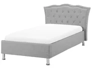 Bett mit Stauraum METZ Stoff Hellgrau 90 x 200 cm_799473