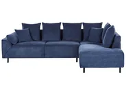 Ecksofa 4-Sitzer LUNNER Cord Dunkelblau linksseitig_964811