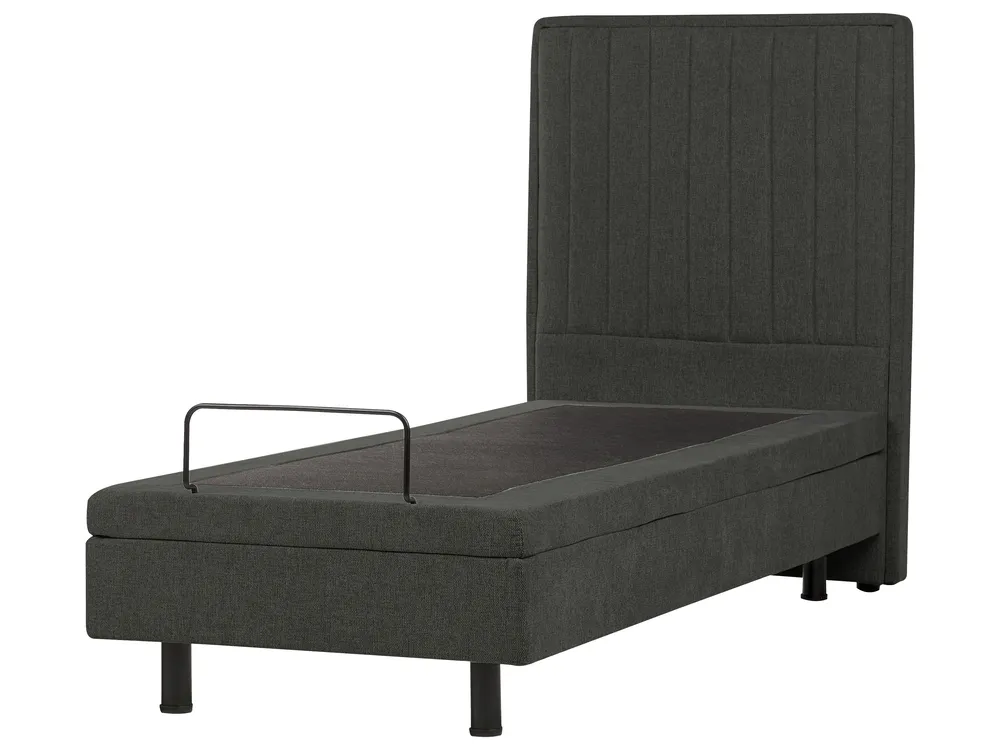 Bett verstellbar Stoff DUKE II 80 x 200 cm Dunkelgrau_987329