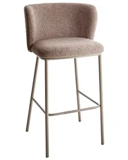 Set mit 2 Barstühlen MINA II Bouclé Braun_957124