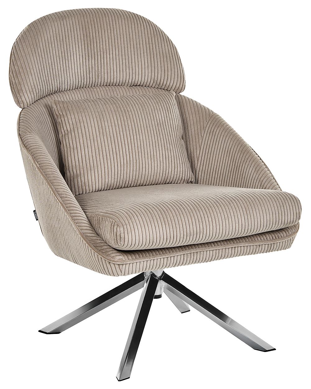 Swivel Armchair STORVORDE Corduroy Taupe