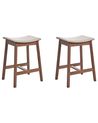 Set mit 2 Barhockern DIXON Holz Dunkelbraun / Beige