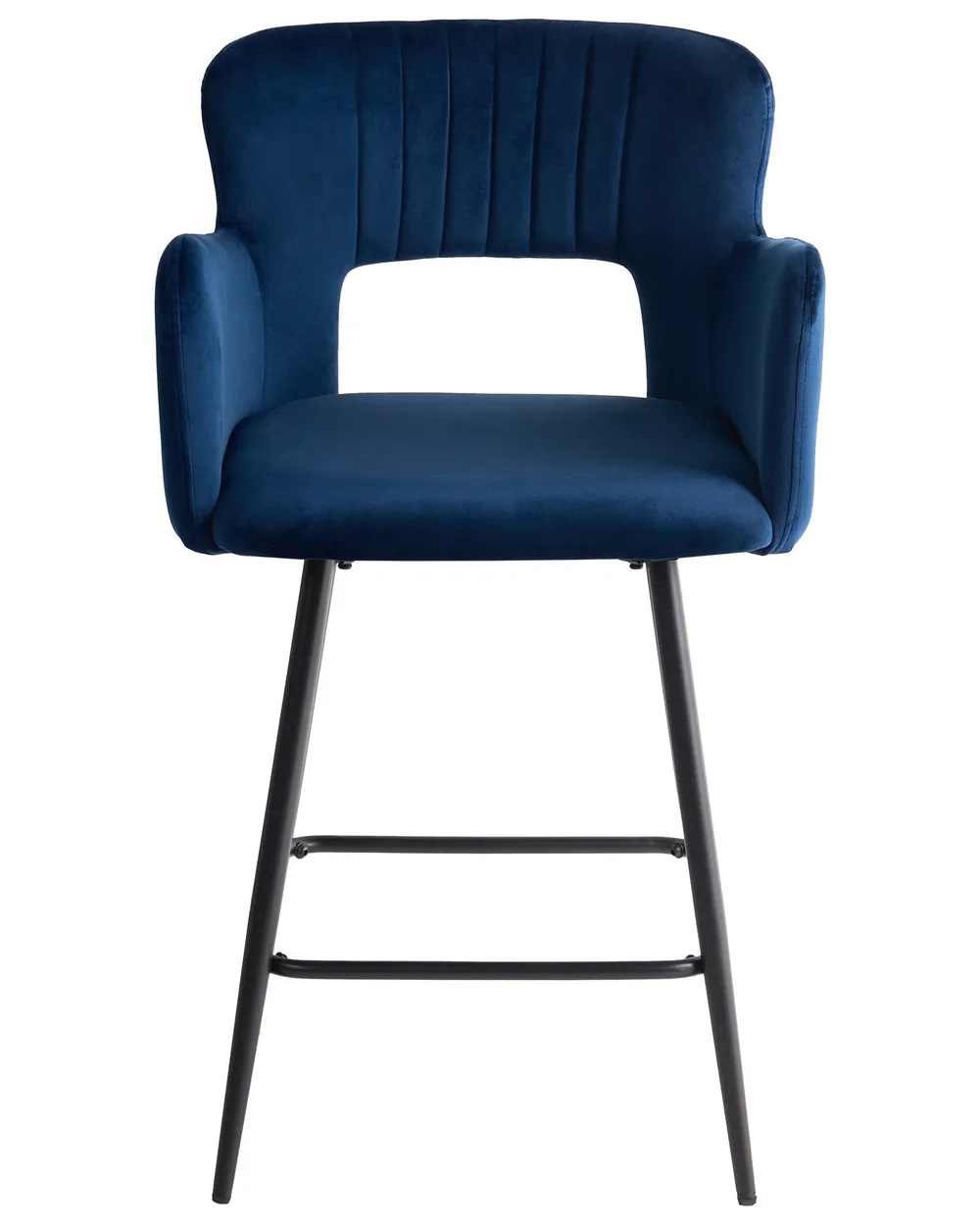 Set mit 2 Barstühlen SANILAC Samtstoff Marineblau_1038757
