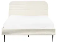 Bed Corduroy FLAYAT 140 x 200 cm (EU Double) Off-White_967643