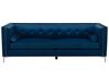 Sofa 3 Seater AVALDSENES Velvet Navy Blue