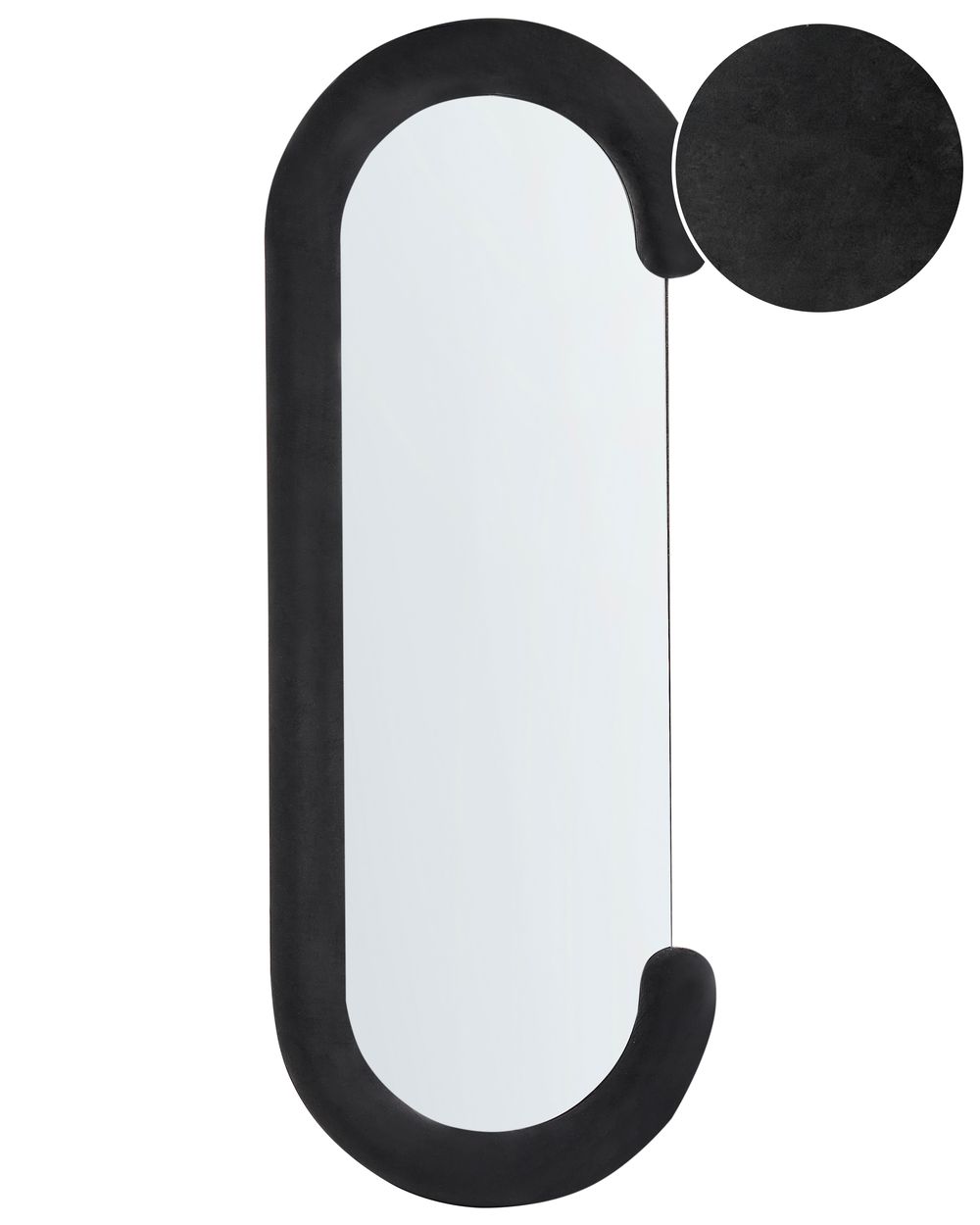 Wall Mirror LOCHES 54 cm 158 cm Velvet Black
