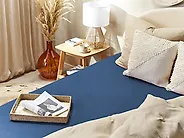 Fitted Sheet JANBU 180 x 200 cm Cotton Navy Blue_1185571