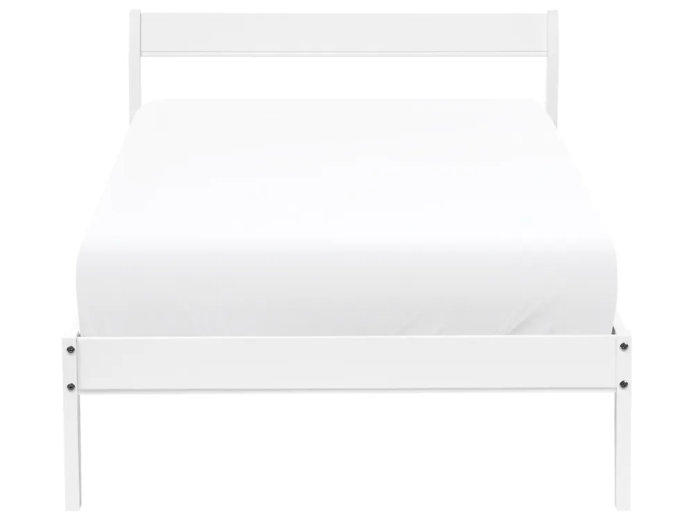 Bett mit Lattenrost Kiefernholz MADONE 90 x 200 cm Weiß_1131253