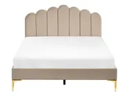Bed Velvet SAUVIAN 140 x 200 cm (EU Double) Taupe_1014541