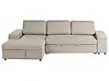 Eckschlafsofa HRISEY mit Stauraum Kunstleinen Beige rechtsseitig