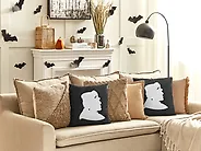 Dekokissen 2er Set FRANKLINIA 45 x 45 cm Samtstoff Schwarz Abstraktes Muster_1178459