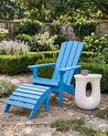 Gartenstuhl ADIRONDACK mit Fußstütze Blau
