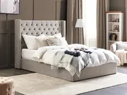 Bett mit Stauraum LUBBON Samtstoff Hellgrau 160 x 200 cm_833910