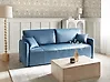 Schlafsofa 3-Sitzer EGGE Samtstoff Blau