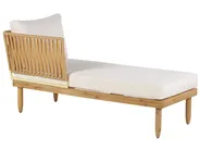 Lounge Set mit Tisch 4-Sitzer CREMONA Akazienholz Hellbraun / Cremeweiß rechtsseitig_834051