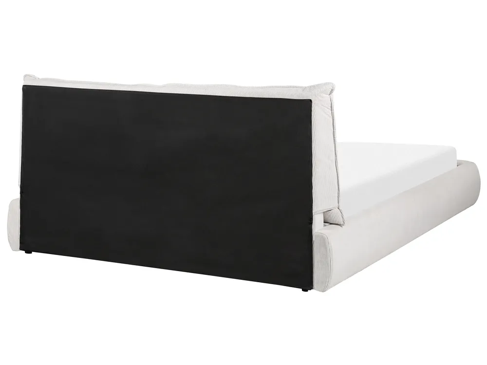 Bed Corduroy VINAY 160 x 200 cm (EU King Size) Light Beige_879947