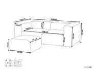 Modulsofa 2-Sitzer FALSTERBO mit Ottomane Samtstoff Taupe_919337