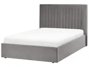 Bett mit Stauraum VION Samtstoff Grau 120 x 200 cm_1062861