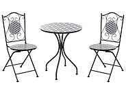 Bistro Set SIROLO Metall Weiß / Blau_1155669