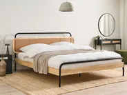 Bett mit Lattenrost Rattan BOUSSICOURT 180 x 200 cm Hellbraun_1011658