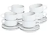 Tassen 8er Set mit Untertellern SESAME Steinzeug Cremeweiß