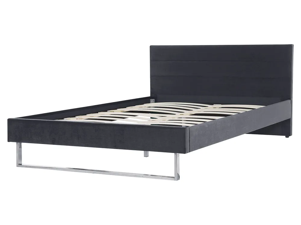 Bed Velvet BELLOU 160 x 200 cm (EU King Size) Dark Grey_777634