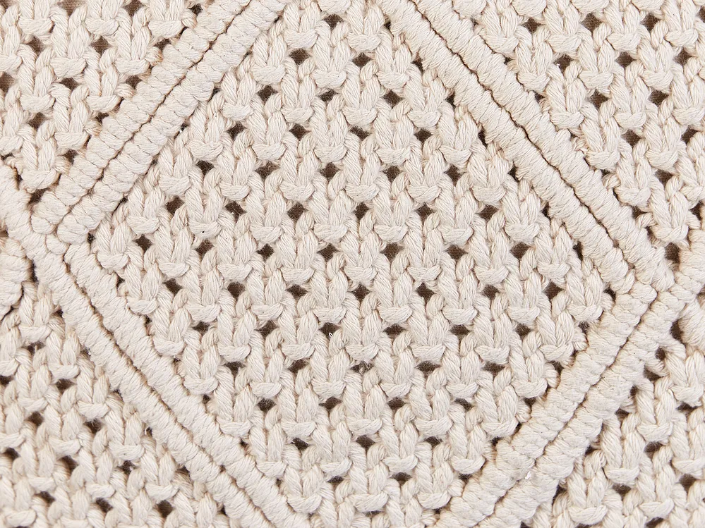 Set of 2 Decorative Cushions BESHAM 45 x 45 cm Cotton Light Beige Geometric Pattern_904594