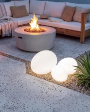 LED Outdoor Kugelleuchten 3er Set STOTTS mit Fernbedienung Weiß_1105677