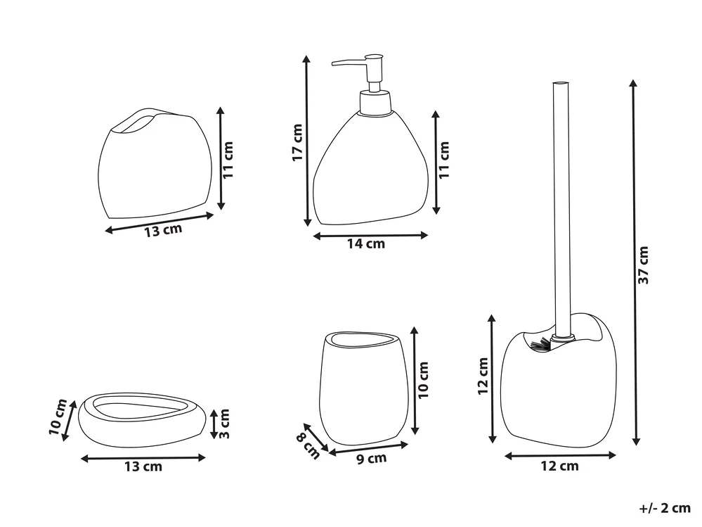 5-Piece Bathroom Accessories Set COATA Light Beige_996463