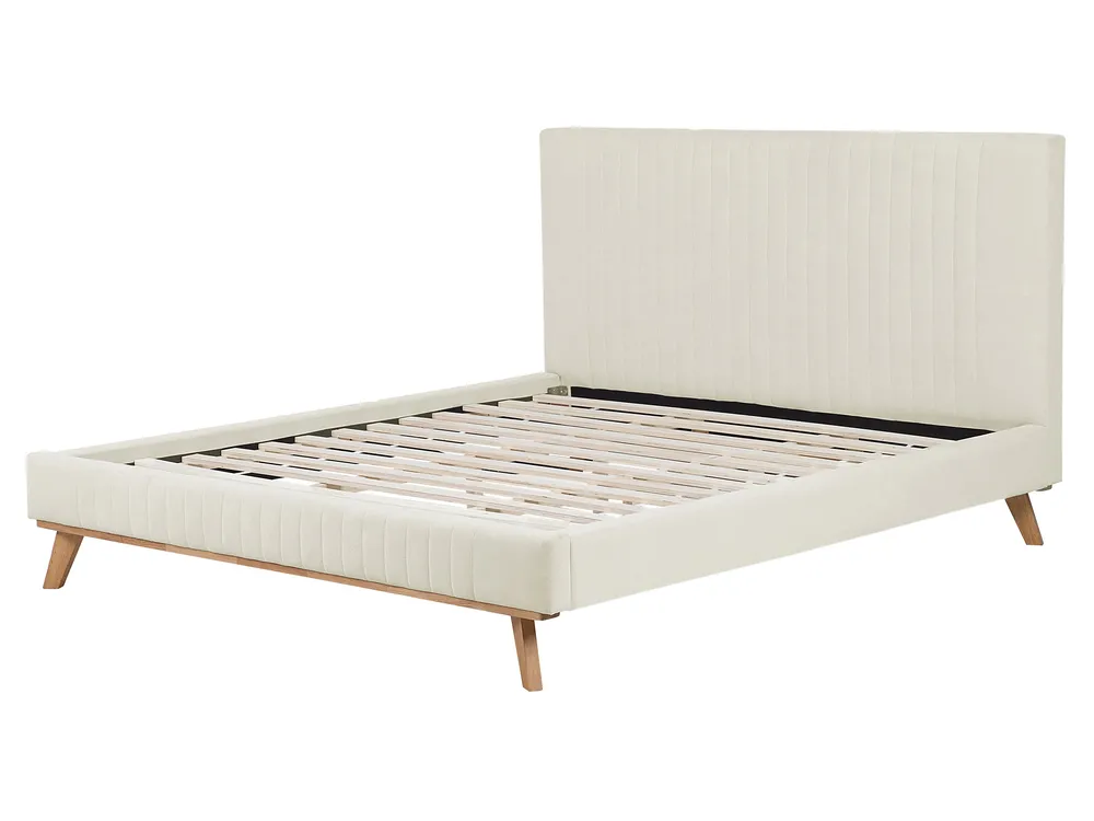 Bed Chenille TALENCE 160 x 200 cm (EU King Size) Light Beige_732365