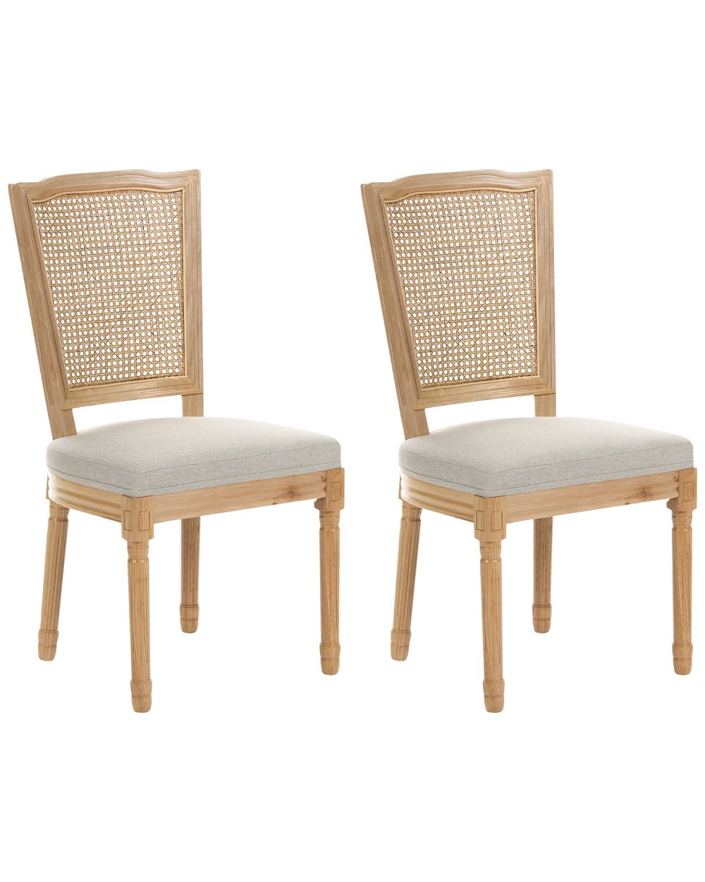 Set of 2 Chairs BONANZA Wood Light Brown/ Beige