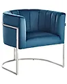Sessel LARVIK Samtstoff Blau
