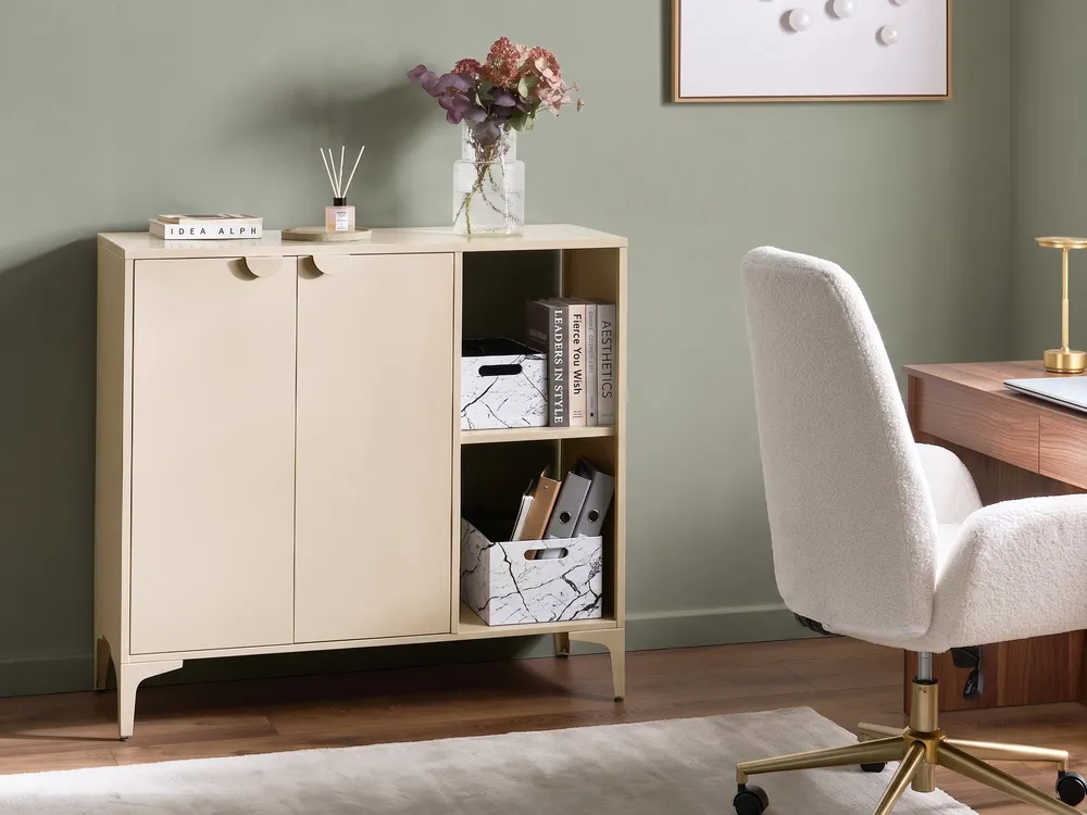 Sideboard mit 2 Türen ARDURA Metall Beige