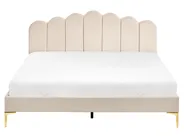 Bett mit Lattenrost Samtstoff SAUVIAN 160 x 200 cm Beige_1014413
