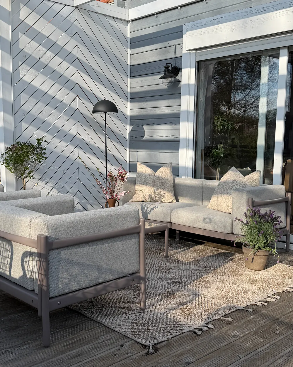 Lounge Set mit Tisch 4-Sitzer FERRETTI Taupe_1072063