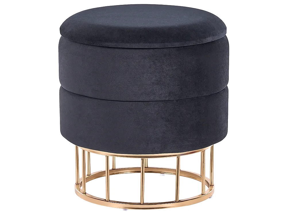 Storage Pouffe ELGIN Velvet Black