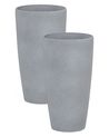 Set mit 2 Blumentöpfen ABDERA 23 cm Grau