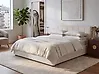 Bett mit Stauraum LAURESSES Stoff Hellbeige 160 x 200 cm