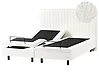 Bett verstellbar Bouclé DUKE II 180 x 200 cm Cremeweiß