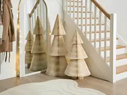 Set of 2 Christmas Decorations VEFSNA 90/122 cm Christmas Tree Beige_1084855