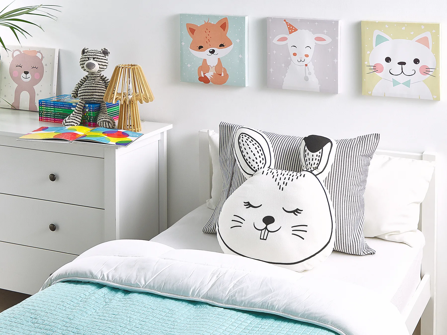 Dekokissen KANPUR Baumwolle 53 x 43 cm Weiß Hase_790726