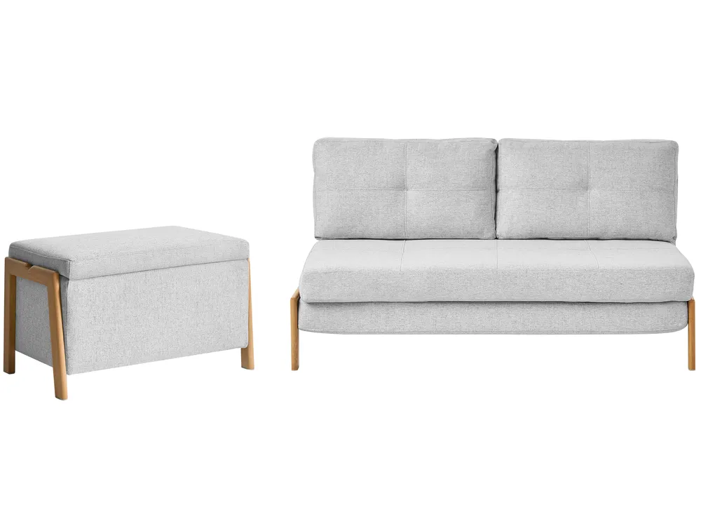 Sofa Set 3-Sitzer EDLAND mit Bank Stoff Hellgrau