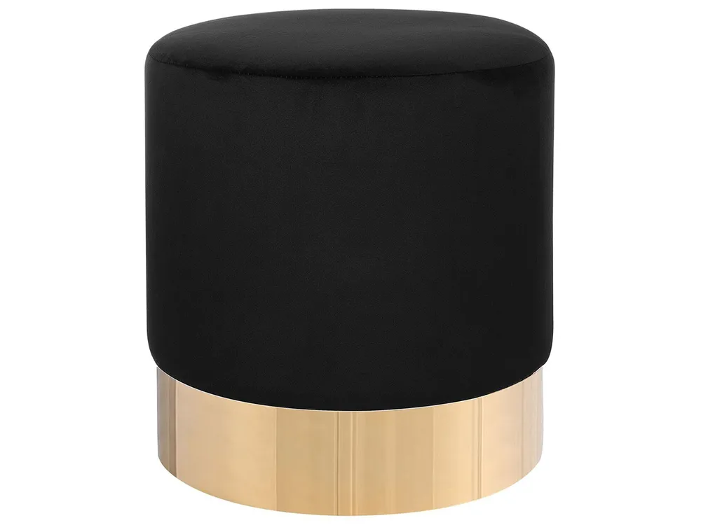 Pouf SOPHIA Samtstoff Schwarz